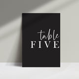 Black Peak // Table Numbers