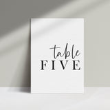 Black Peak // Table Numbers