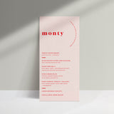 Ruby // Personalised Dinner Menu