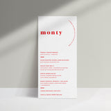 Ruby // Personalised Dinner Menu